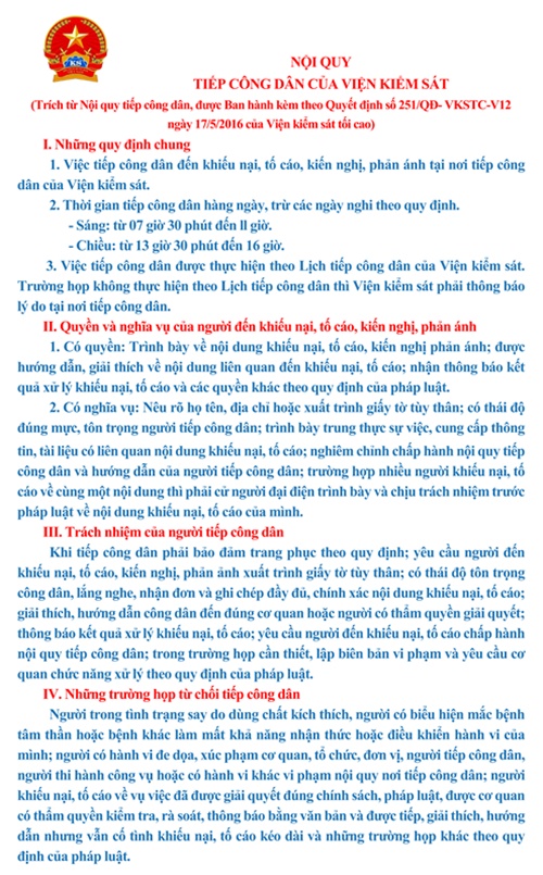 Nội quy tiếp công dân